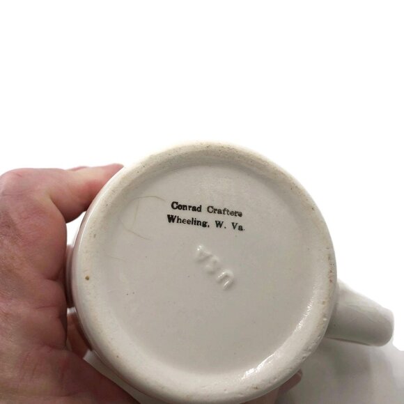 Vintage Ceramic Baby Mug with Bunny Rabbits, Nursery Babies Room Decor - Picture 9 of 9